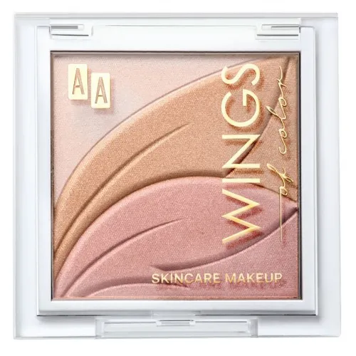 AA Wings of Color Skincare Makeup, Precious Highlighter (Rozświetlacz do modelowania, paleta 3 odcieni) - 1
