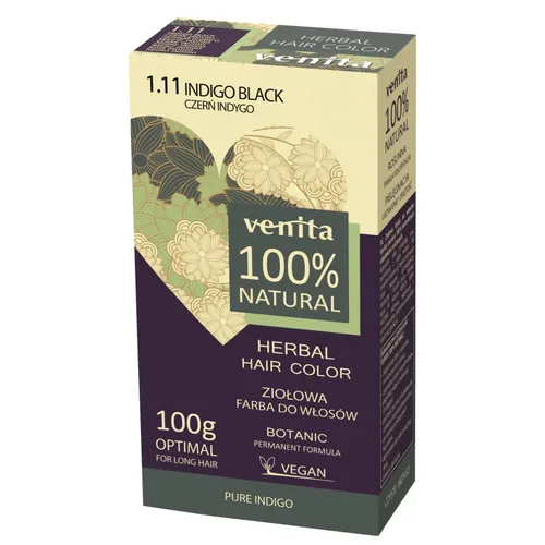 Venita 100% Natural, Ziołowa farba do włosów (odcienie czerni)