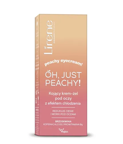 Lirene Dermoprogram Oh, Just Peachy!, Kojący krem-żel pod oczy z efektem chłodzenia