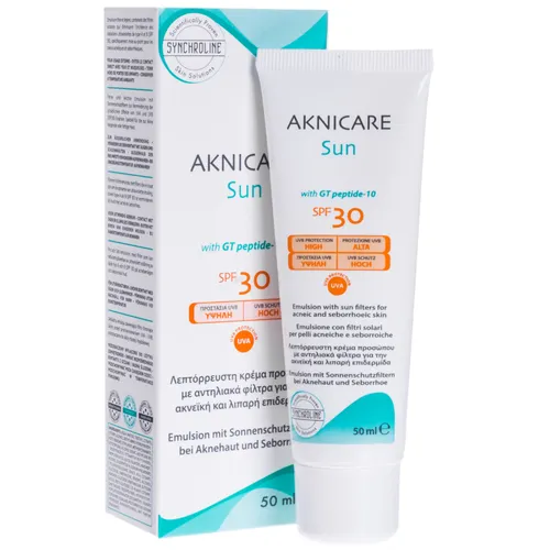 Synchroline Aknicare Sun with GT peptide-10 Emulsion with Sun Filters for Acneic and Seborrhoeic Skin SPF 30 PPD 20 (wysoka ochrona) (Emulsja z filtrem przeciwsłonecznym do skóry tłustej i trądzikowe) - 1