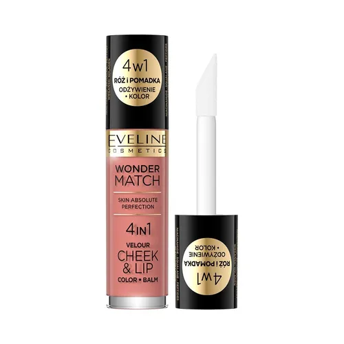 Eveline Cosmetics Wonder Match, 4 in 1 Velour Cheek & Lip Color Balm (Róż i pomadka w płynie) - 3