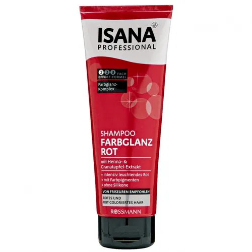 Isana Professional, Frabglanz Rot, Shampoo (Szampon do włosów czerwonych i farbowanych na czerwień)