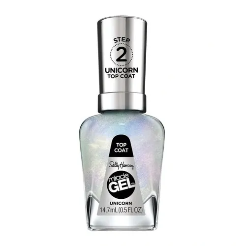 Sally Hansen Miracle Gel,  Unicorn Top Coat (Błyszczący lakier nawierzchniowy z drobinkami)