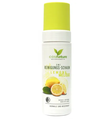 Cosnature Lemon & Melisse, 3 in 1 Reinigungs-schaum (Naturalna pianka oczyszczająca 3 w 1 z cytryna i melisą)