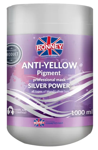Ronney Professional Mask Silver Power Anti-Yellow Pigment (Maska do włosów blond, rozjaśnianych i siwych.)