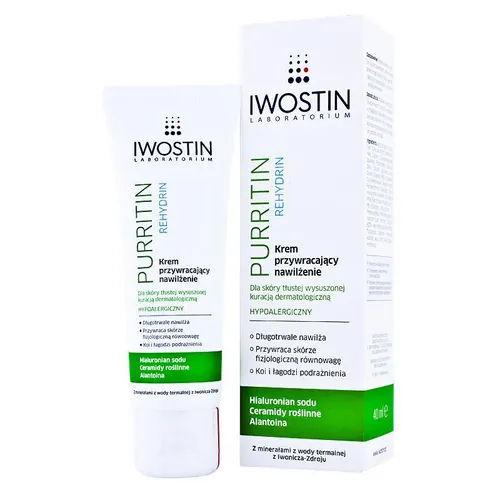Iwostin Purritin, Rehydrin, Krem przywracający nawilżenie (nowa wersja)