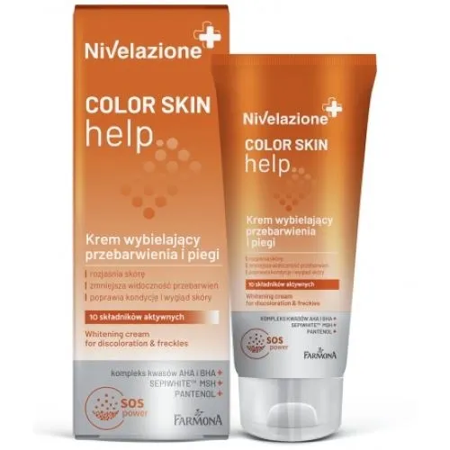 Nivelazione Color Skin Help Whitening Cream (Krem wybielający przebarwienia i piegi)