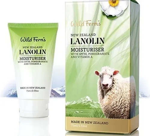 Wild Ferns New Zeland Lanolin Moisturiser with SPF30, Pomegranate and Vitamin A (Lanolinowa ochronna kuracja nawilżająca SPF30+ z granatem i witaminą A)