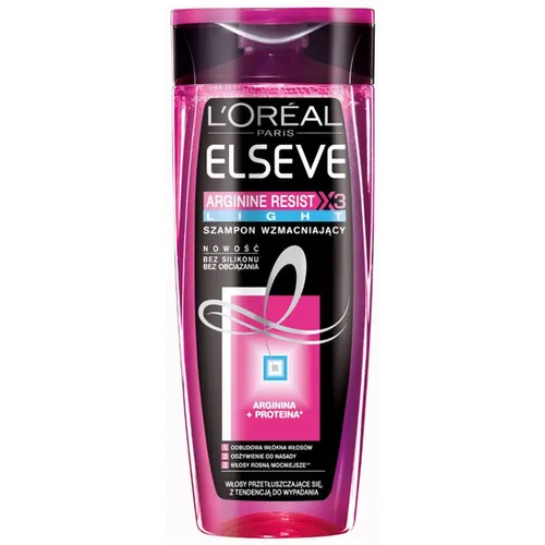 L'Oreal Paris Elseve, Arginine Resist X3 Light, Szampon wzmacniający do włosów osłabionych z tendencją do przetłuszczania