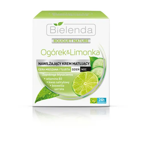 Bielenda Ogórek & Limonka, Krem matująco - normalizujący przeciw błyszczeniu skóry