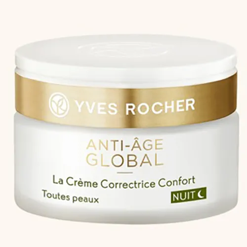Yves Rocher Anti-Age Global, La Creme Correctrice Confort Nuit (Przeciwzmarszczkowy krem do twarzy na noc)