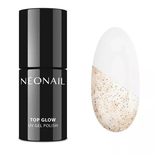 NeoNail Top Glow  (Top hybrydowy z błyszczącymi drobinkami)