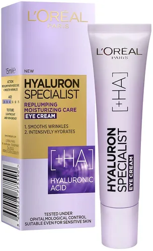 L'Oreal Paris Hyaluron Specialist, Replumping Moisturizing Eye Cream (Krem pod oczy `Wypełniająca kuracja nawilżająca`)