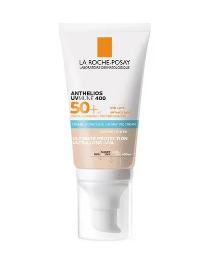 La Roche-Posay Anthelios, UVMune 400 Hydrating Cream Tinted SPF50+ (Koloryzujący krem nawilżająco-ochronny do twarzy SPF50+)