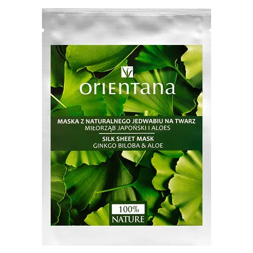 Orientana Maska z jedwabnej tkaniny na twarz `Miłorząb japoński i aloes` - 1