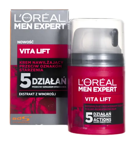L'Oreal Paris Men Expert, Vita Lift, Krem nawilżający przeciw oznakom starzenia