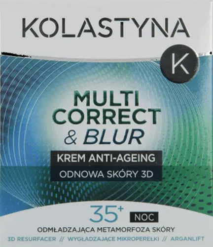 Kolastyna Multi Correct & Blur, Anti-Ageing Night Cream 35 + (Krem na noc stymulujący produkcję kolagenu oraz regenerację komórkową 'Odnowa Skóry 3 D')