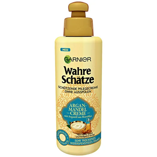 Garnier Wahre Schätze, Argan-Mandel Creme Schützende Pflegecreme (Ochronny krem pielęgnacyjny do włosów arganowo-migdałowy)