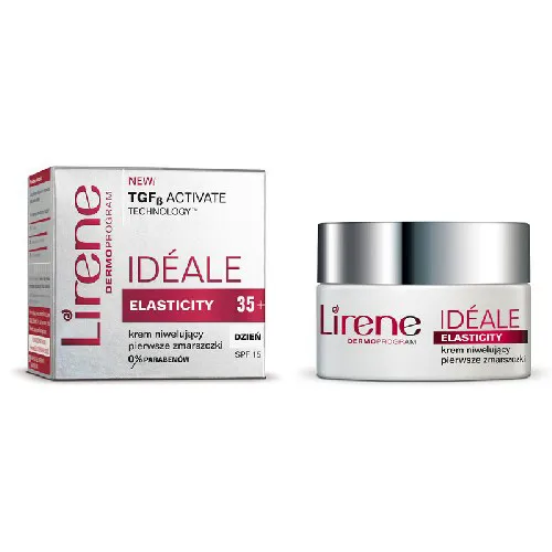 Lirene Dermoprogram Ideale Elasticity 35+, Krem niwelujący pierwsze zmarszczki na dzień SPF 15