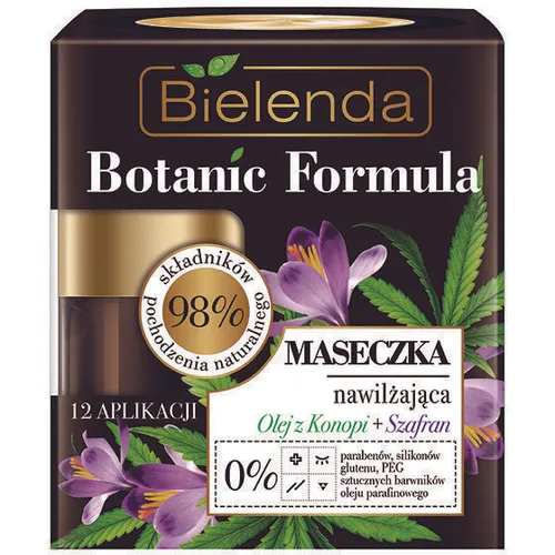 Bielenda Botanic Formula, Nawilżająca maseczka do twarzy  `Olej z konopi + szafran`