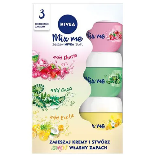 Nivea Soft, Mix Me, Intensywnie nawilżający krem do twarzy, ciała i dłoni (różne rodzaje)