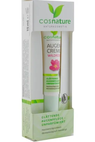 Cosnature Wildrose,  Augencreme (Wygładzający krem pod oczy z dziką różą)