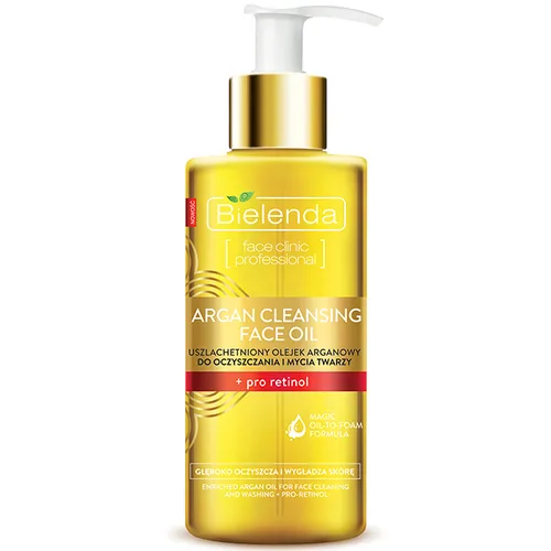 Bielenda Face Clinic Professional, Argan Cleansing Face Oil (Uszlachetniony olejek arganowy do oczyszczania i mycia twarzy + pro-retinol)