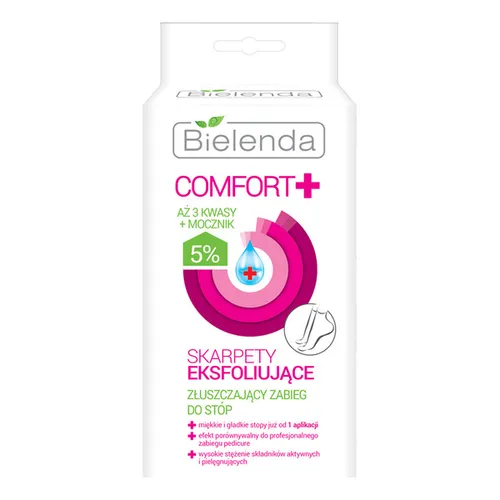 Bielenda Comfort+, Skarpety eksfoliujące - złuszczający zabieg do stóp