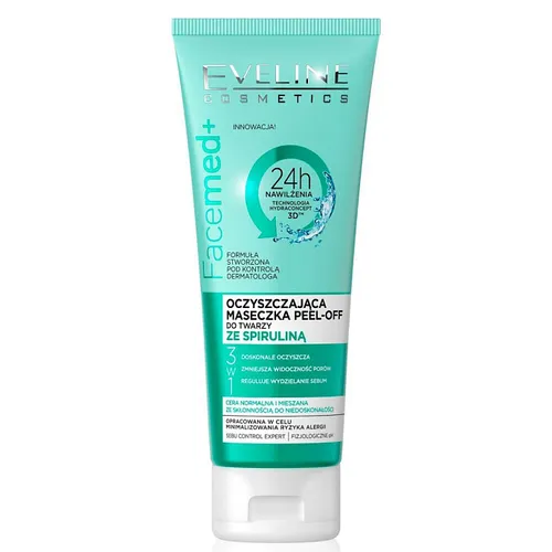 Eveline Cosmetics Facemed +, Oczyszczająca maseczka peel-off do twarzy ze spiruliną 3 w 1