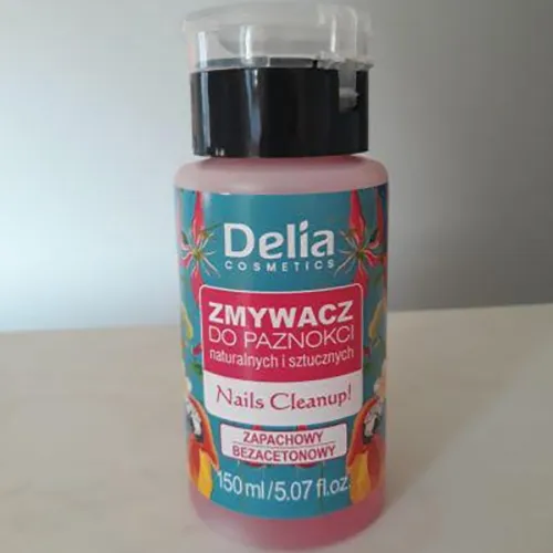 Delia Nails Cleanup!, Bezacetonowy zapachowy zmywacz do paznokci naturalnych i sztucznych - 2