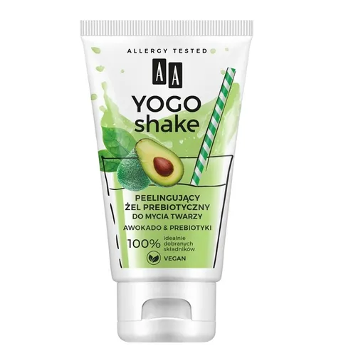 AA Yogo Shake, Peelingujący żel do mycia twarzy `Awokado & prebiotyki`