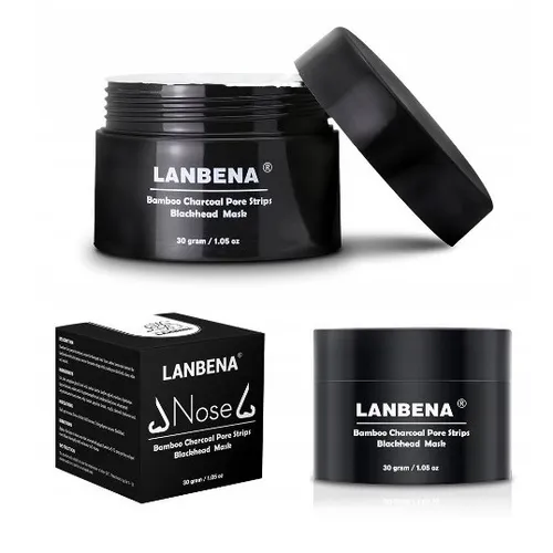 Lanbena Bamboo Charcoal Pore Strips Blackhead Mask (Maseczka oczyszczająca z plastrami)