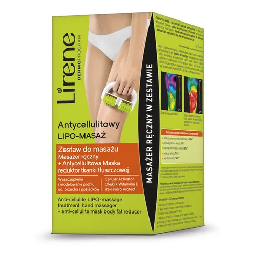Lirene Dermoprogram Antycellulitowy Lipo-masaż, Zestaw do masażu masażer ręczny + antycellulitowa maska