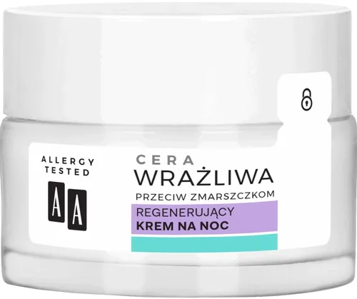 AA Cera Wrażliwa Przeciw Zmarszczkom, Regenerujący krem na noc - 1