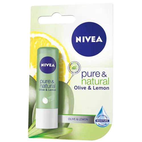 Nivea Pure & Natural, Lemon & Olive (Pomadka ochronna z oliwą z oliwek i wyciągiem z cytryny)