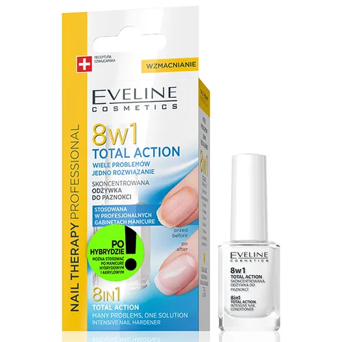 Eveline Cosmetics Nail Therapy Professional, Skoncentrowana odżywka do paznokci, 8w1 (nowa wersja) - 3