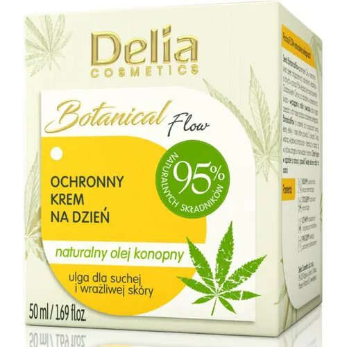 Delia Botanical Flow, Ochronny krem na dzień z naturalnym olejem konopnym