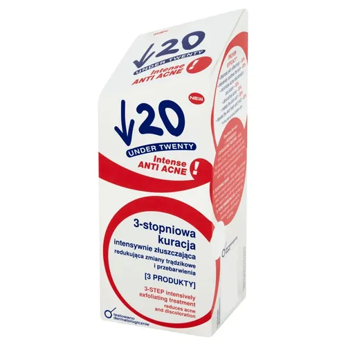 Under Twenty Anti Acne Intense, 3-stopniowa kuracja intensywnie złuszczająca redukująca zmiany trądzikowe