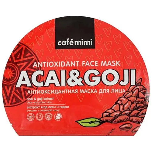 Cafe Mimi Antioxidant Face Mask Acai & Goji (Antyoksydacyjna maska w płachcie `Jagody Acai i Jagody Goji`)