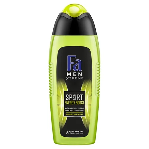 Fa Men Xtreme Sport Energy Boost, 3 in 1 Shower Gel Hair Body Face (Żel pod prysznic 3 w 1) - 2