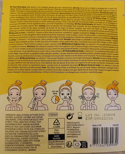 Action CU Later with Vitamin C Hydrating Refreshing Sheet Mask (Maseczka w płachcie) - 2