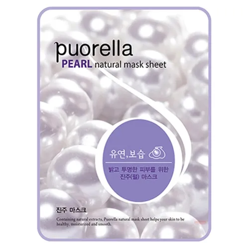 Puorella Peral Natural Mask Sheet (Rozświetlająca maska do twarzy `Perła`) - 1