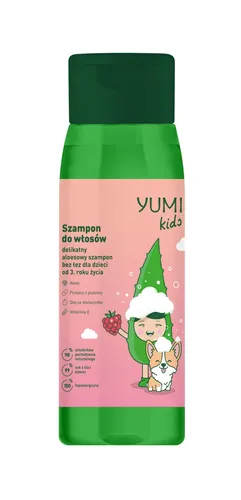 Yumi Kids, Delikatny aloesowy szampon bez łez dla dzieci od 3. roku życia