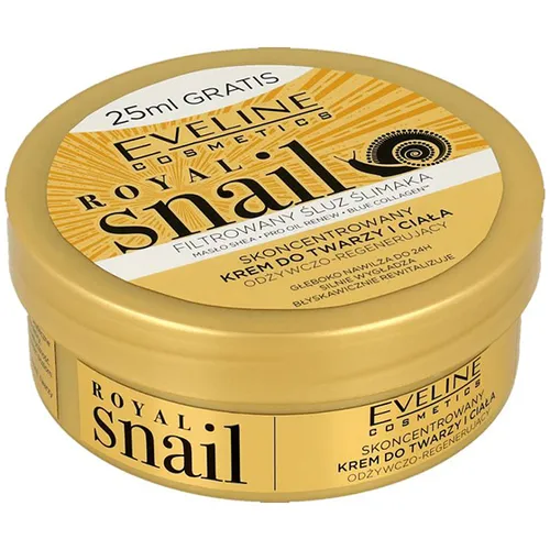 Eveline Cosmetics Royal Snail, Skoncentrowany krem do twarzy i ciała odżywczo-regenerujący