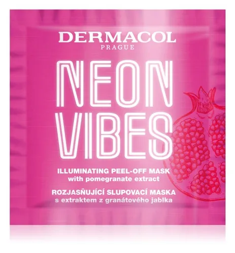 Dermacol Neon Vibes, Illuminating Peel-off Mask with Pomegranate Extract (Maseczka orzeżwiająca dla natychmiastowego rozświetlenia)