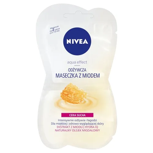 Nivea Aqua Effect, Odżywcza maseczka z miodem do cery suchej i wrażliwej