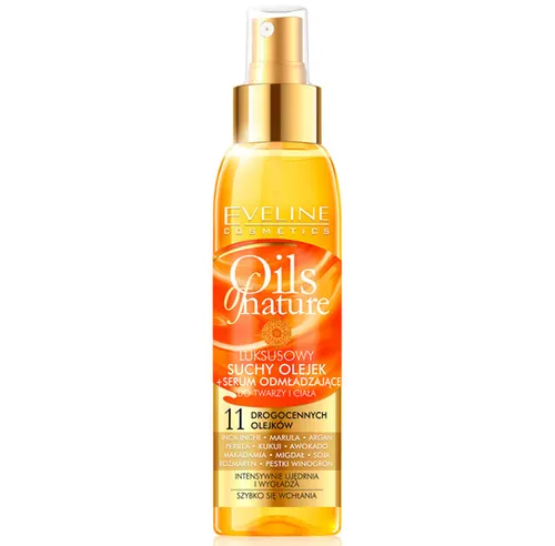 Eveline Cosmetics Oils of Nature, Luksusowy suchy olejek + serum odmładzające do twarzy i ciała