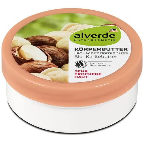 Alverde Korperbutter Bio-Macadamianuss Bio-Karitebutter (Masło do ciała z olejem makadamia i masłem shea do skóry suchej) - 1