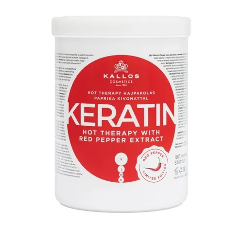 Kallos Keratin, Hot Therapy With Red Pepper Extract, Hair Mask (Keratynowa maska do włosów z ekstraktem z czerwonej papryki)