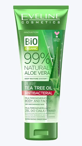 Eveline Cosmetics Multi regeneracyjny żel do twarzy i ciała z aloesem i olejkiem herbacianym 99% Aloe Vera